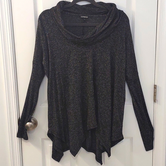 SET OF 2 Express Soft Plush Cowl Neck Longline Tunic Sweaters Size S - Picture 3 of 12